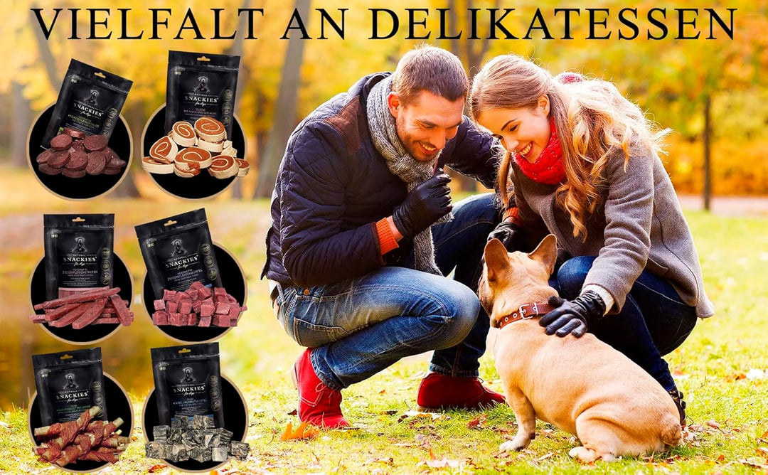 SNACKIES 16er-Pack (à 130g) Premium Snacks für Hunde, Feine Kabeljauhautwürfel ohne Zusatz von Getre