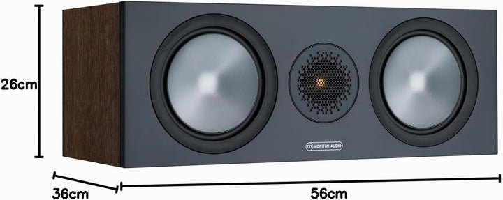 Monitor Audio Bronze C150 6G | Farbe: Walnuss | Center-Lautprecher | Stück | Heimkino | 2-Wege | 8 O