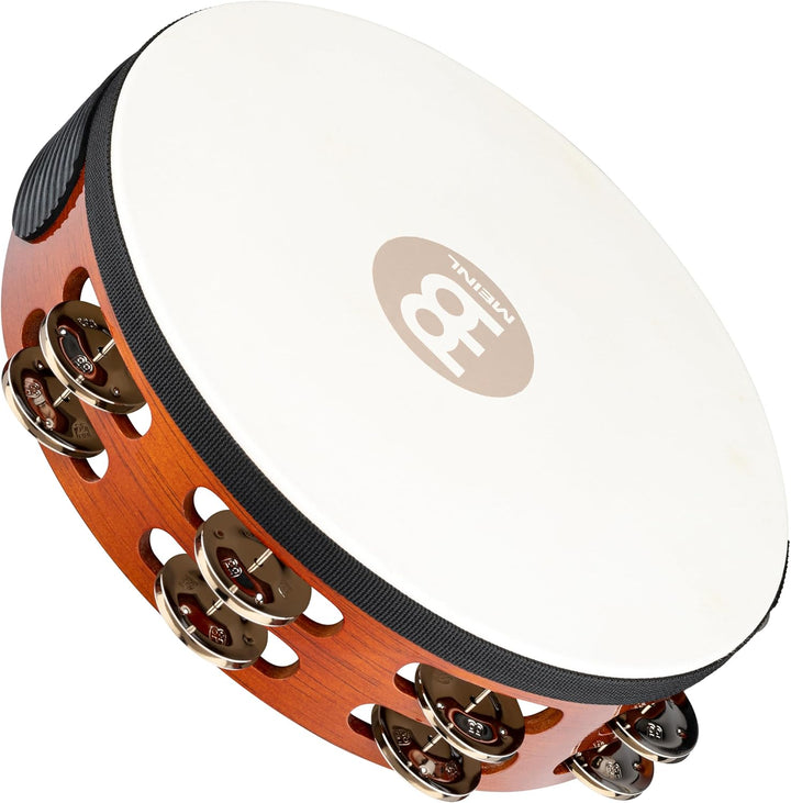 Meinl Percussion TAH2AB Headed Wood Tambourine mit Stahlschellen (2-reihig), 25,40 cm (10 Zoll) Durc
