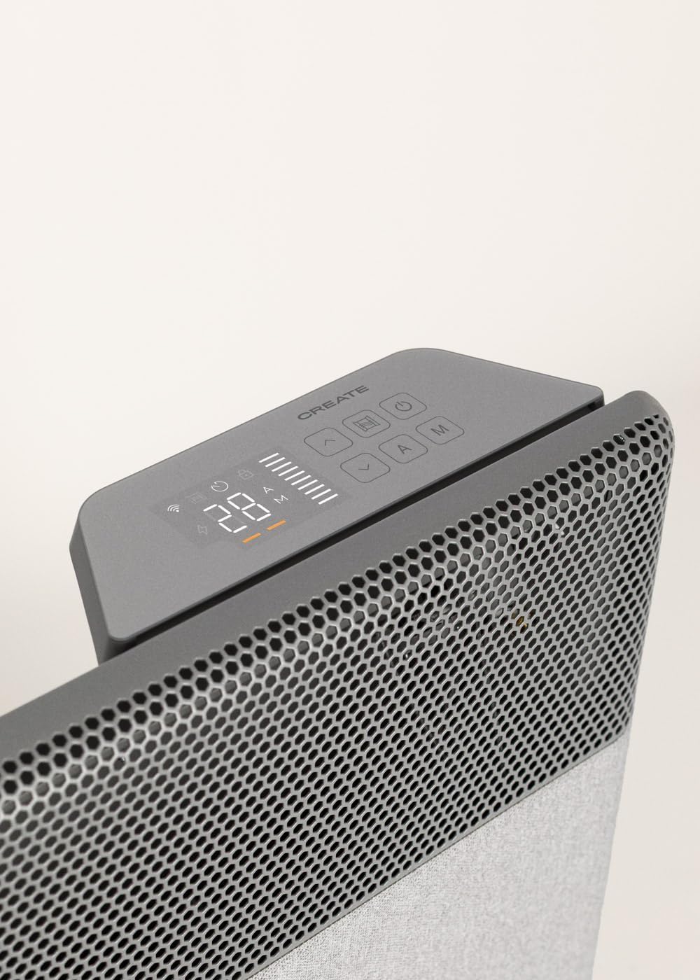 CREATE/WARM TEXTILE INVERTER/Wand- oder Standkonvektor mit WLAN Grau mit Standfüsse/Inverter-Technol