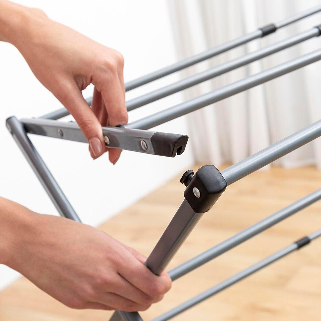 InnovaGoods Zusammenklappbarer und ausziehbarer Metall-Wäscheständer mit 3 Höhenstufen Cloxy (11 Sta