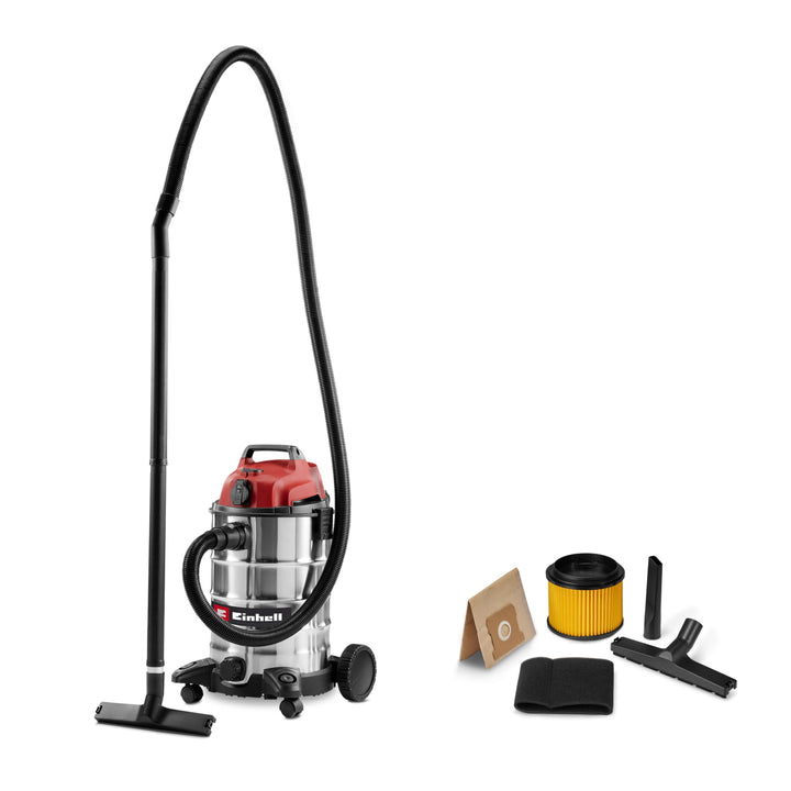 Einhell Nass-Trockensauger TC-VC 3055 SA (900 Watt, 190 mbar, Automatiksteckdose, 30 L Edelstahlbehä