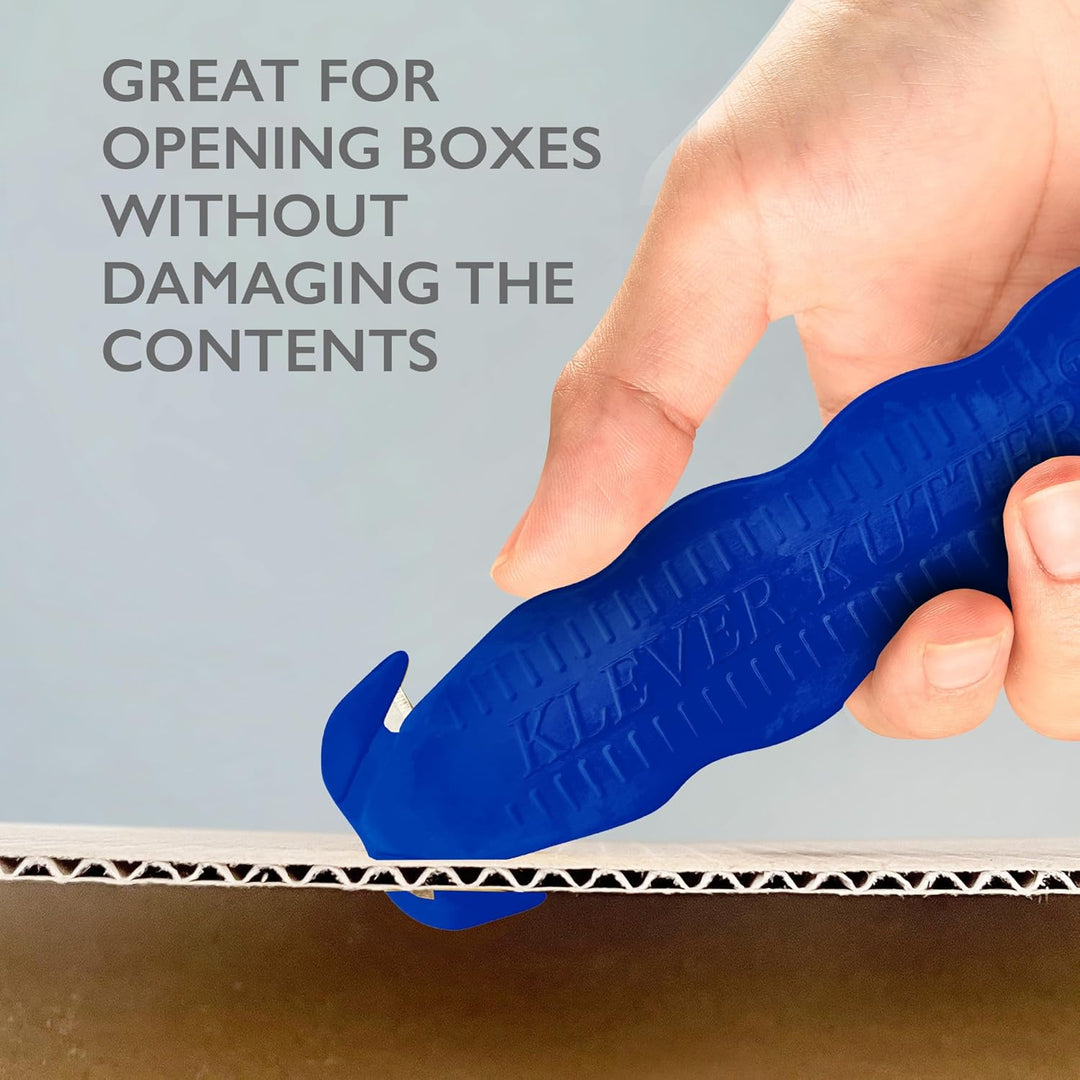 Klever Kutter Blau, einzigartiges Doppelhaken-Design, Einweg-Sicherheitsschneider, 10 Stück