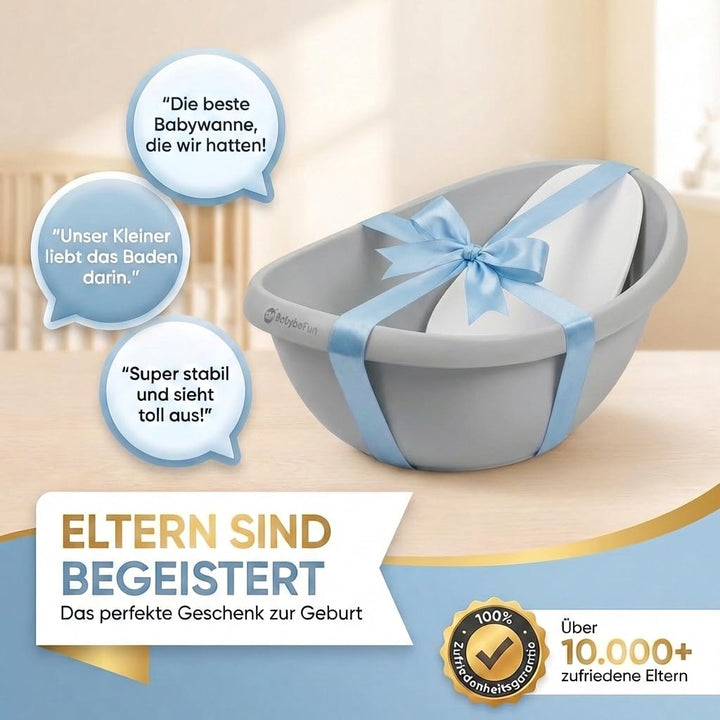 Baby Badewanne mit Badewanneneinsatz für Neugeborene - Testsieger - Rutschfeste Babybadewanne für Ba