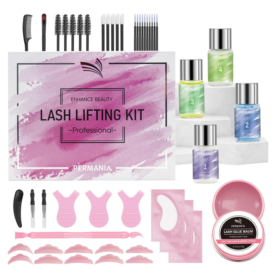 PERMANIA Wimpernlifting Set, Sanfte Formulierung Lash Lifting Set, DIY Wimpern Lifting und Augenbrau