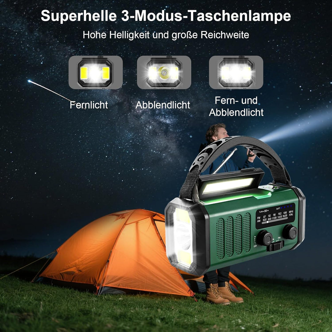 TKMARS Radio Batteriebetrieben Notfall 20000mah Solar Radio FM/AM Outdoor Radio Notfallradio mit Kur