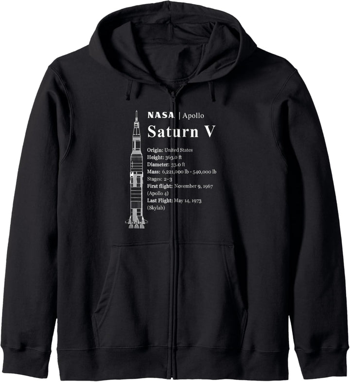 Saturn V Blueprint Style - NASA History - Apollo Program Kapuzenjacke
