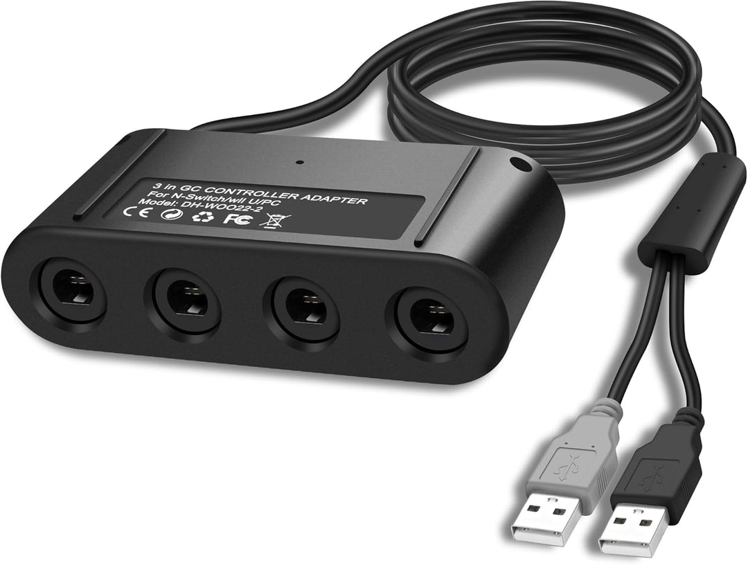 MEIRIYFA Gamecube Controller Adapter 4 Port für Switch, kompatibel mit Switch Super Smash Bros Gamec