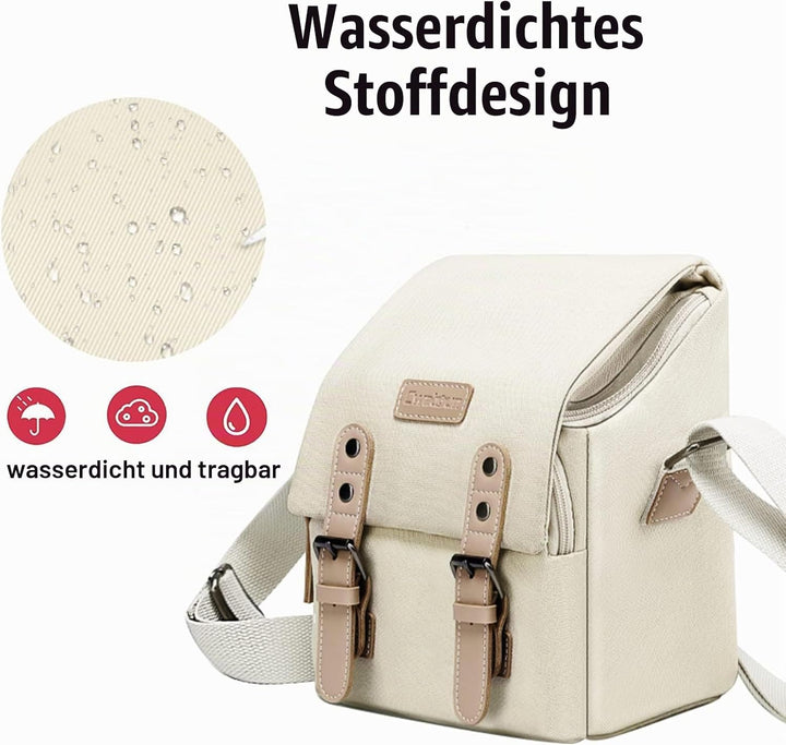 Cwatcun Kameratasche,Wasserdicht Klein Kamerataschen SLR-Tasche Vintage Fototasche aus Canvas Unisex