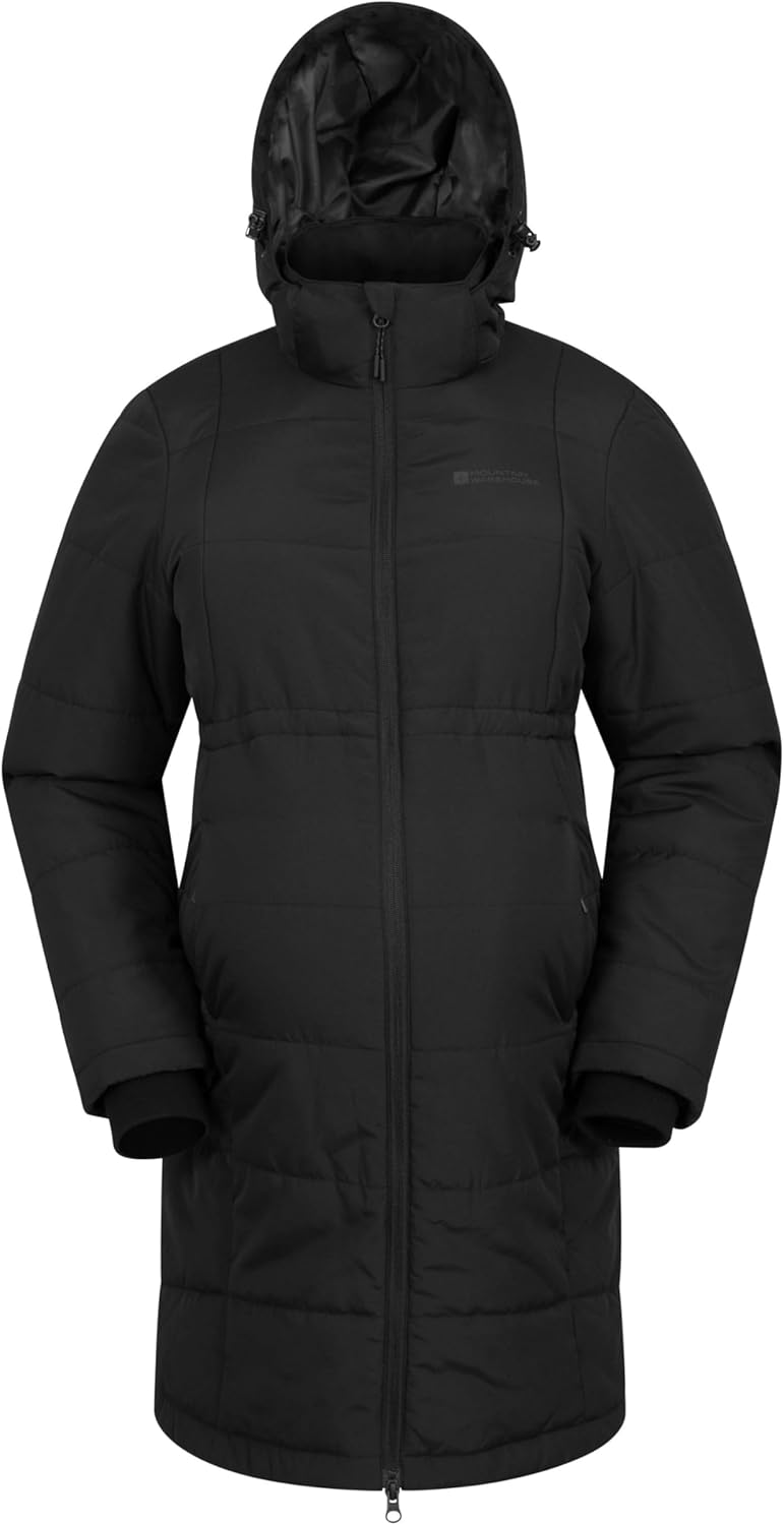 Mountain Warehouse Amethyst Lange Damen Umstands-Steppjacke 40 Schwarz, 40 Schwarz