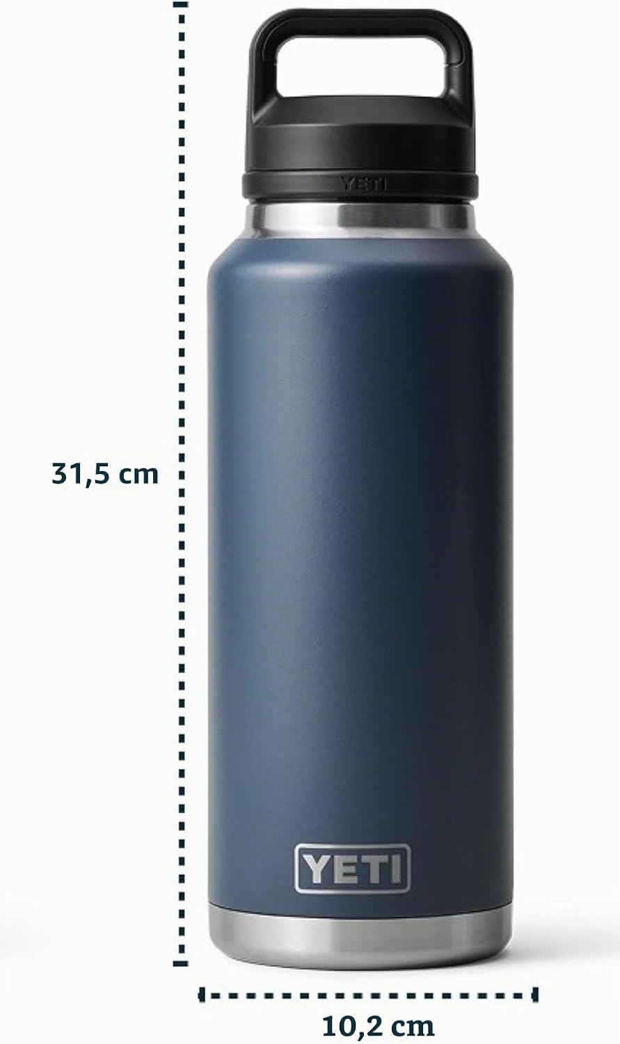 YETI Rambler Trinkflasche 46 oz (1,3 L) Weiss – Edelstahl Trinkflasche, Wasserflasche Sport mit Chug