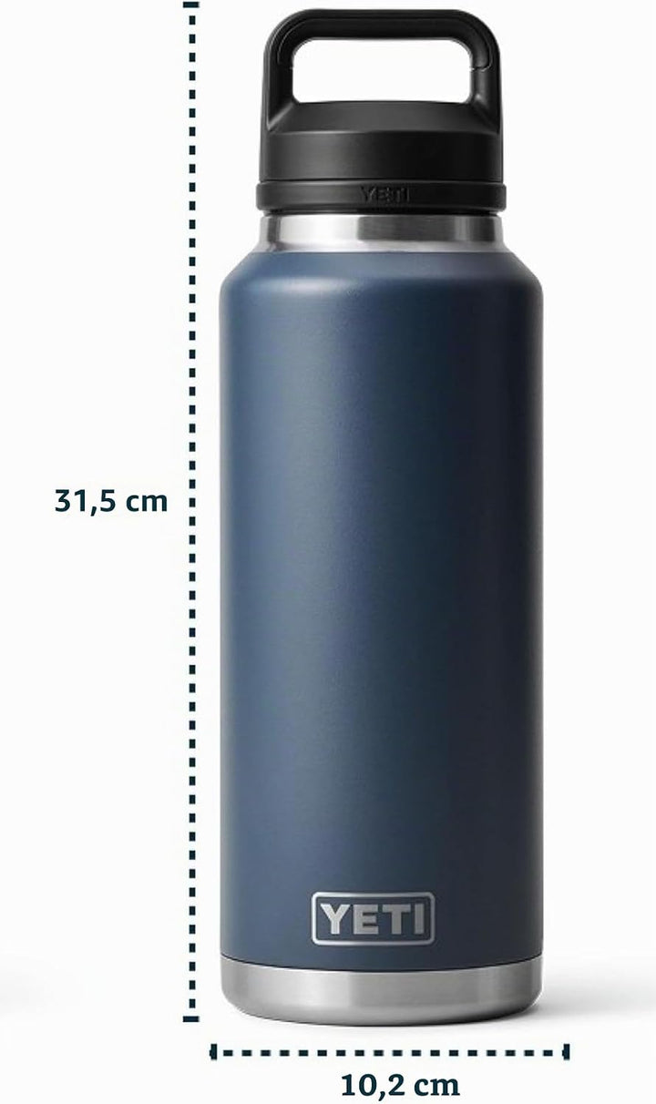 YETI Rambler Trinkflasche 46 oz (1,3 L) Weiss – Edelstahl Trinkflasche, Wasserflasche Sport mit Chug
