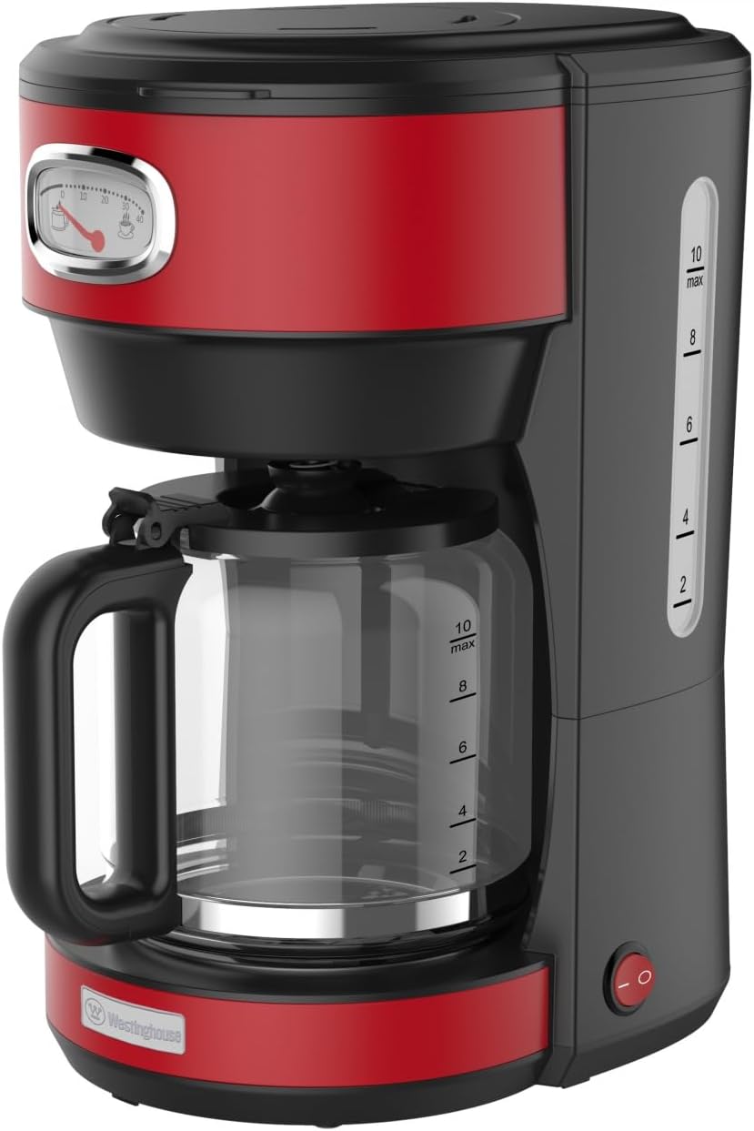 WESTINGHOUSE WES22 Retro Frühstück-Set Rot Frühstücksset, Metall Frühstück-Set mit 2-Scheiben Toaste