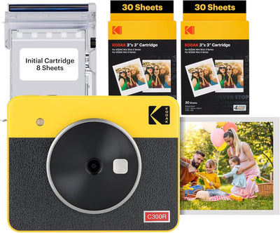 Kodak Mini Shot 3 Retro Weihnachtsgeschenke 4PASS 2-in-1-Sofortbildkamera und Fotodrucker, Tragbar (