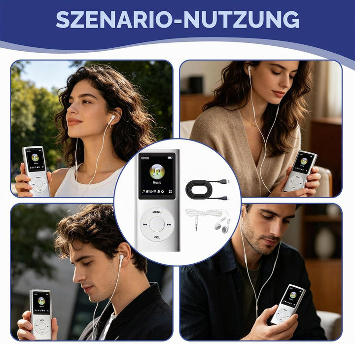 MP3/MP4-Player Unterstützt Bis zu 64 GB TF-Karte Tragbarer MP3 Musik Player 1.8 Zoll LCD Bildschirm