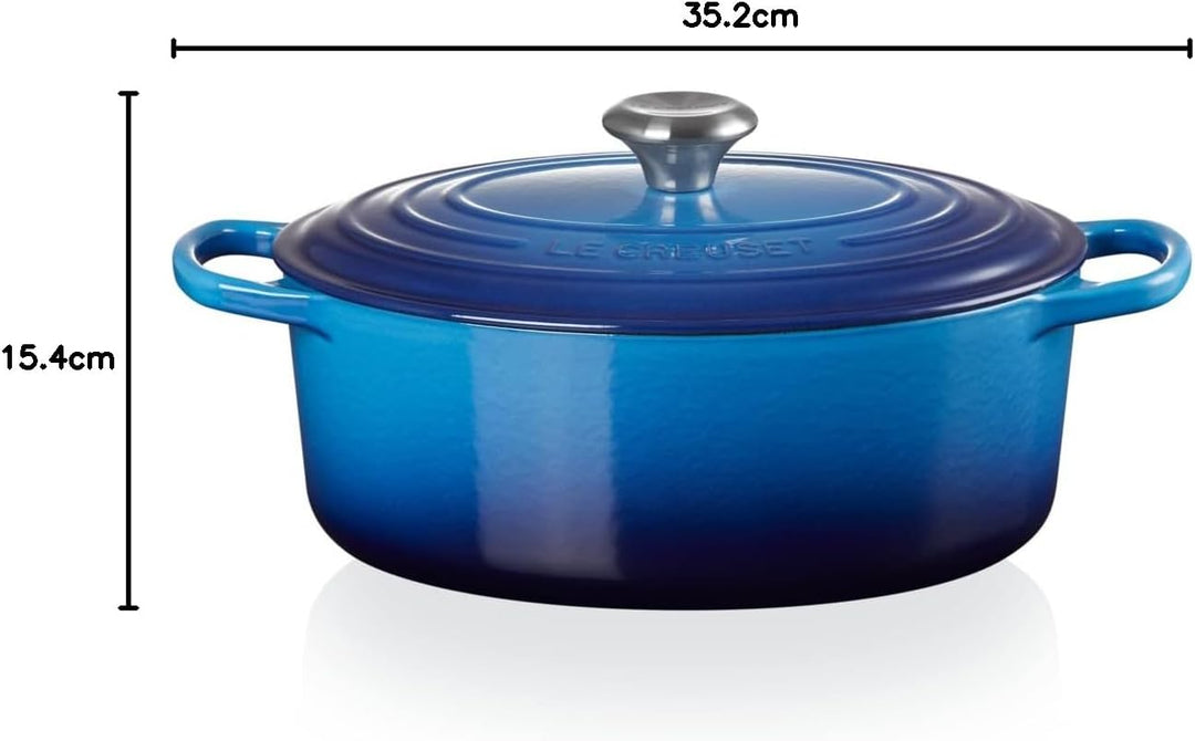Le Creuset Signature Gusseisen-Bräter mit Deckel, Ø 27 cm, Oval, Für alle Herdarten und Induktion ge