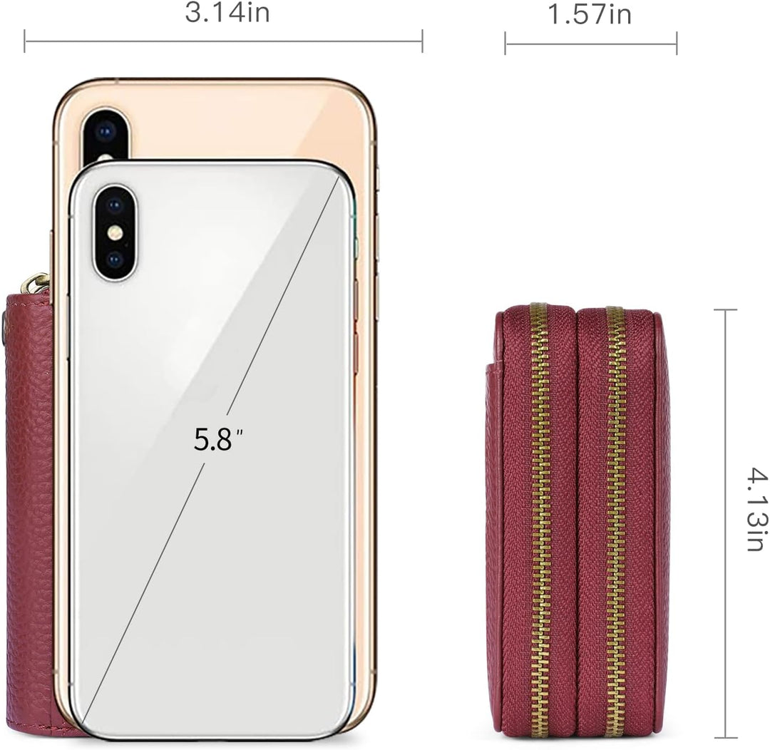 GAEKEAO Geldbörse Damen klein Leder Kleines Portemonnaie Portmonee Damen mit vielen Kartenfäche, RFI