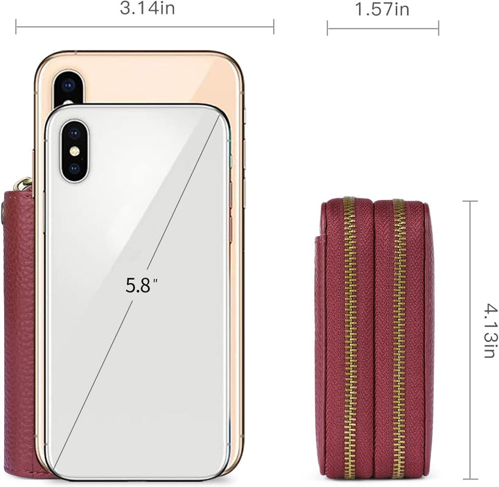 GAEKEAO Geldbörse Damen klein Leder Kleines Portemonnaie Portmonee Damen mit vielen Kartenfäche, RFI