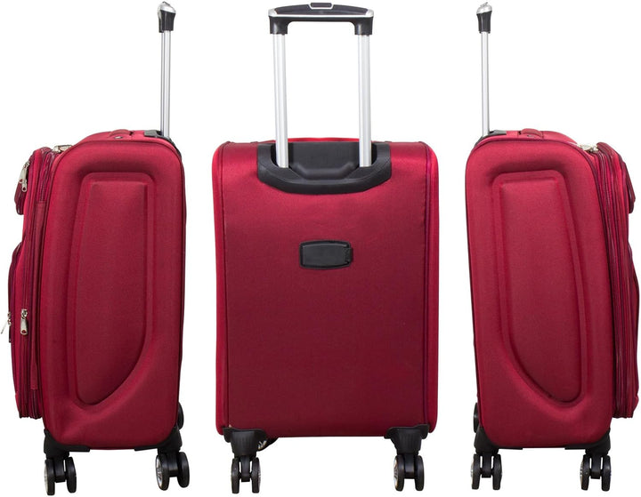 Trendyshop365 Weichgepäck grosser Reisekoffer Maribor 78cm 99 Liter 4 Rollen Zahlenschloss Rot Reise