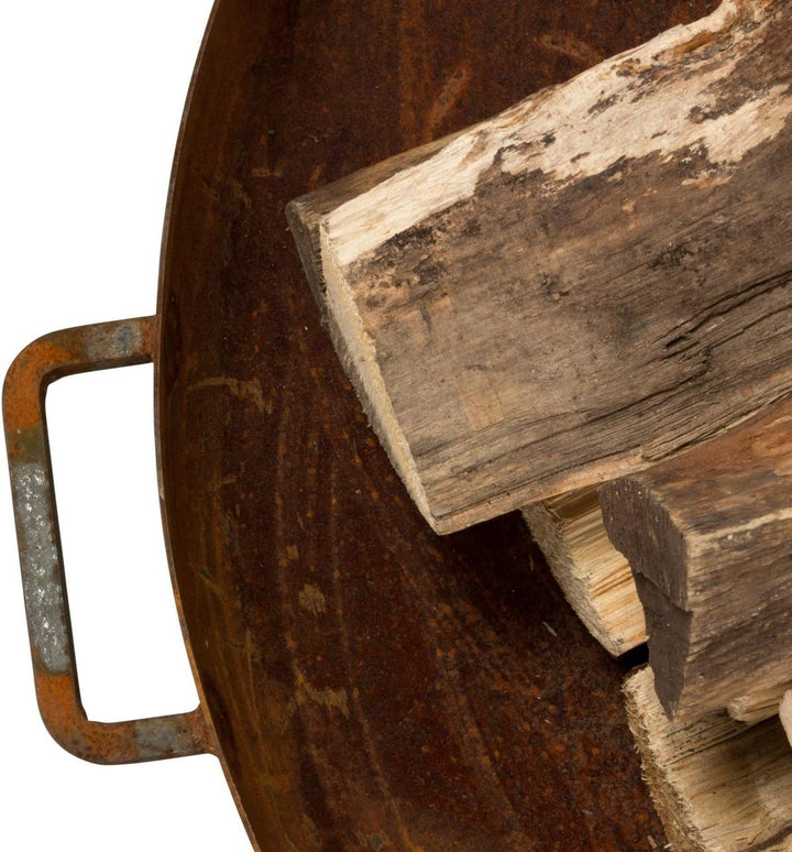 DECORAS Stahl-Feuerschale (Durchmesser: 80 cm/Höhe: 23 cm) - Feuerstelle - Feuerkorb Made in Germany