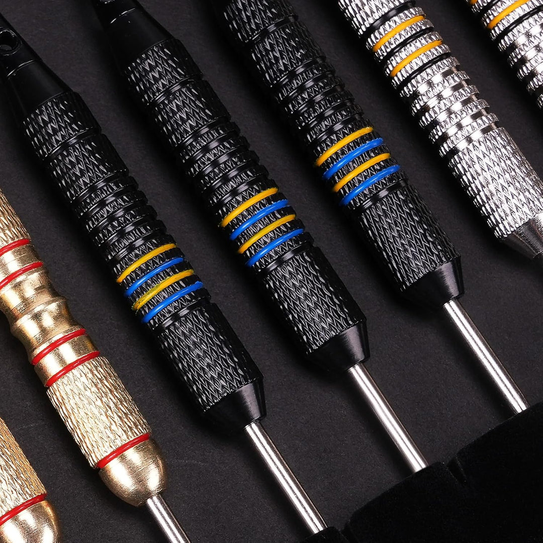 Turnart Dartpfeile mit Metallspitze, 12 Stück Profi Steeldarts mit Dart Case