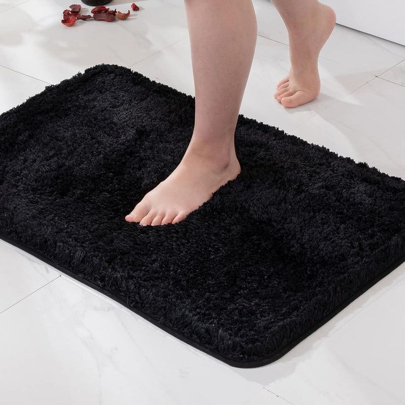 MIULEE Badematte Weiche Badteppich rutschfest Badvorleger Fussmatte Badzimmermatte Bettvorleger Flau