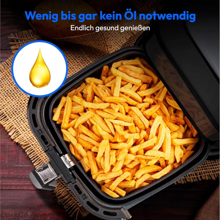 MEDION E40 XL Heissluftfritteuse (5,2 Liter Frittierkorb, 2.150 Watt, 9 Automatikprogramme, Backfunk