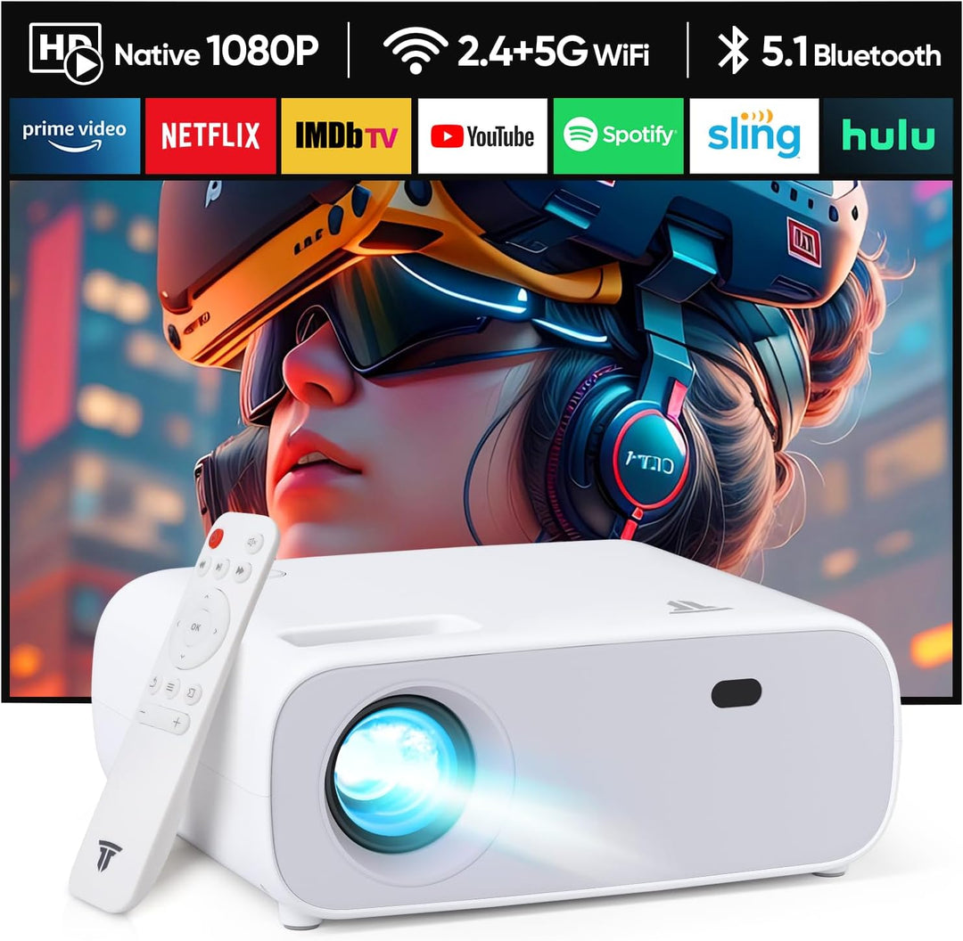 2025 Neues Hochleistungsbeamer, unterstützt Switch und PS5 ohne Verzögerung, Beamer mit WiFi und Blu