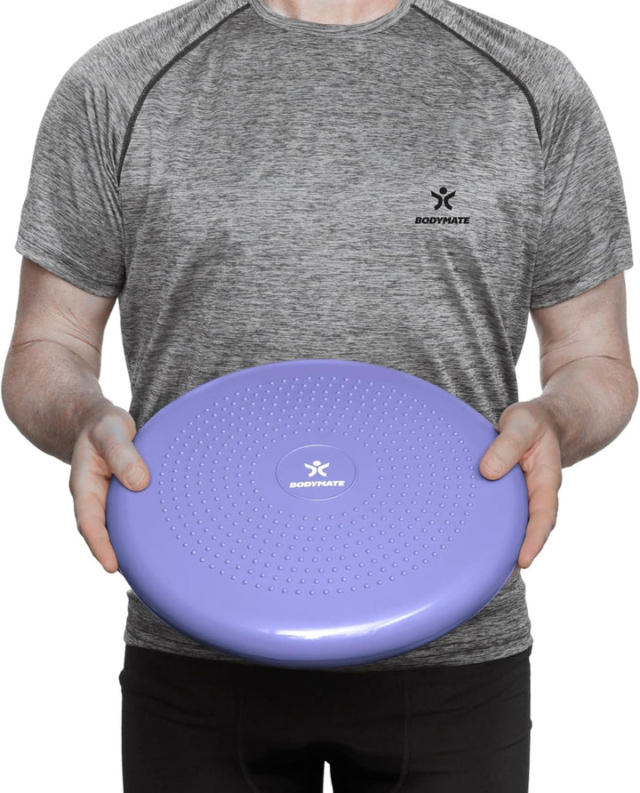BODYMATE Balance Kissen mit Pumpe, Ø 34 cm | Propriozeptives Kissen, instabiles Kissen, aufblasbares