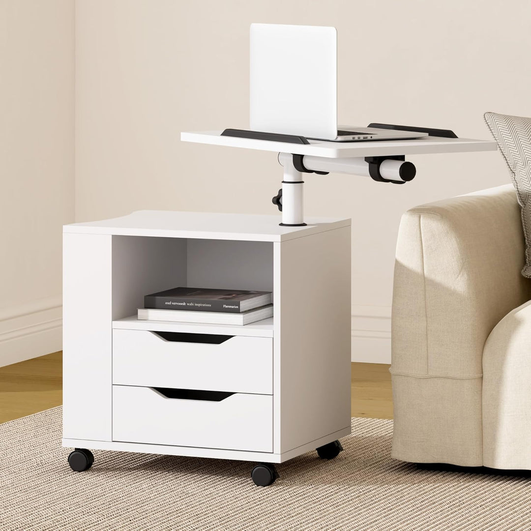 soges Betttisch Laptoptisch Sofatisch aus Holzwerkstoffen hochverstellbar mit drehbar Tischplatte ge