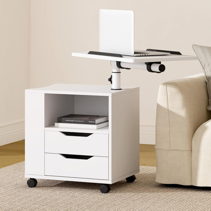 soges Betttisch Laptoptisch Sofatisch aus Holzwerkstoffen hochverstellbar mit drehbar Tischplatte ge