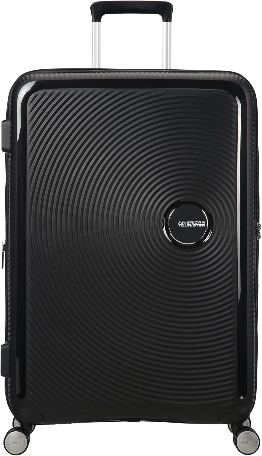 American Tourister Soundbox - Spinner L Erweiterbar Koffer, 77 cm, 110 L, Schwarz (Bass Black) Schwa