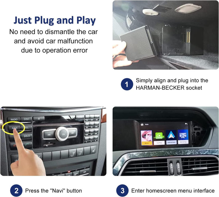 Road Top Wireless Carplay Adapter für Mercedes Benz C/E/CLA/GLA/GLK/CLS/ML/GL/GLK/SLK mit NTG4.5 201