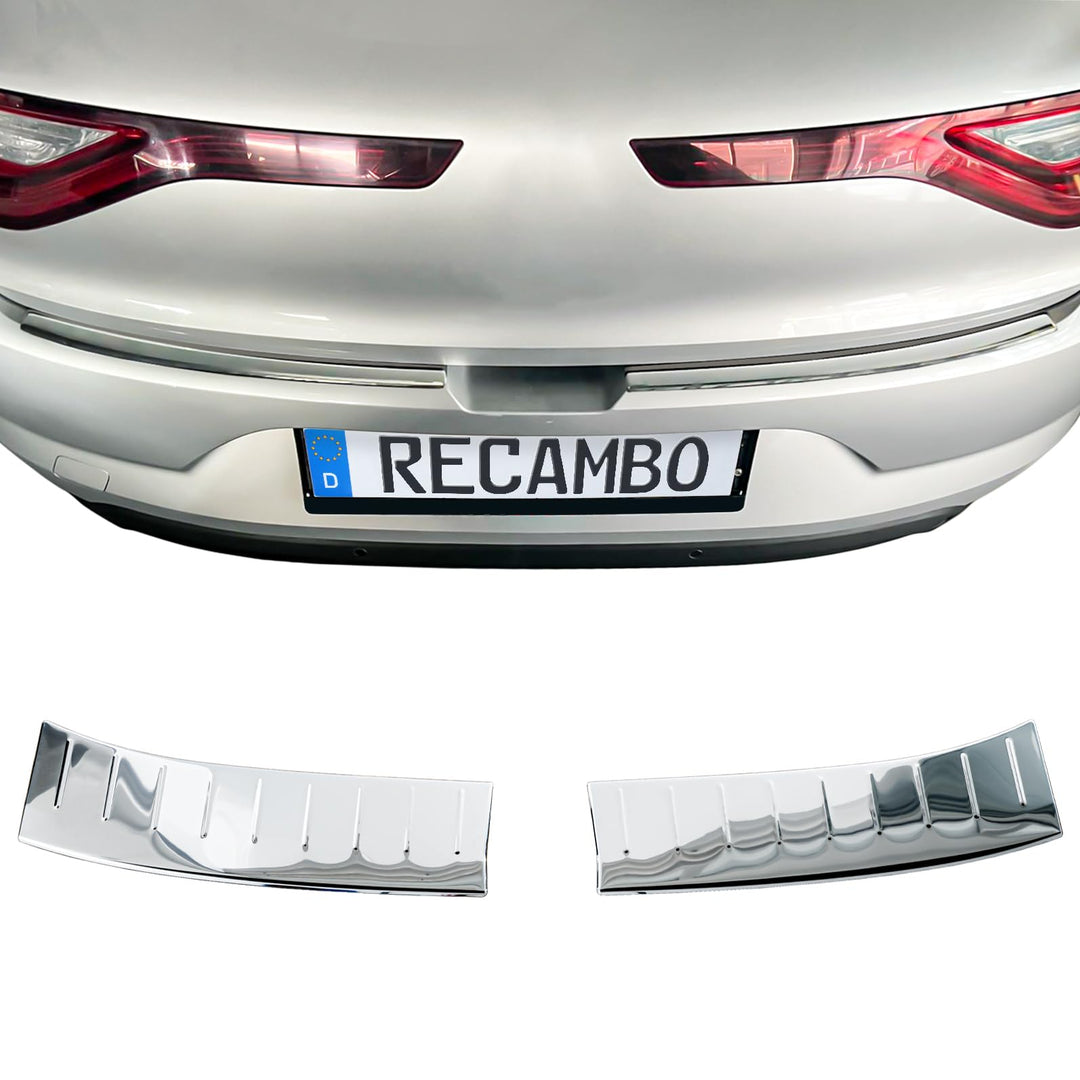 RECAMBO Ladekantenschutz Edelstahl kompatibel für Renault Megane IV Schrägheck | ab 2016 - Hochglanz