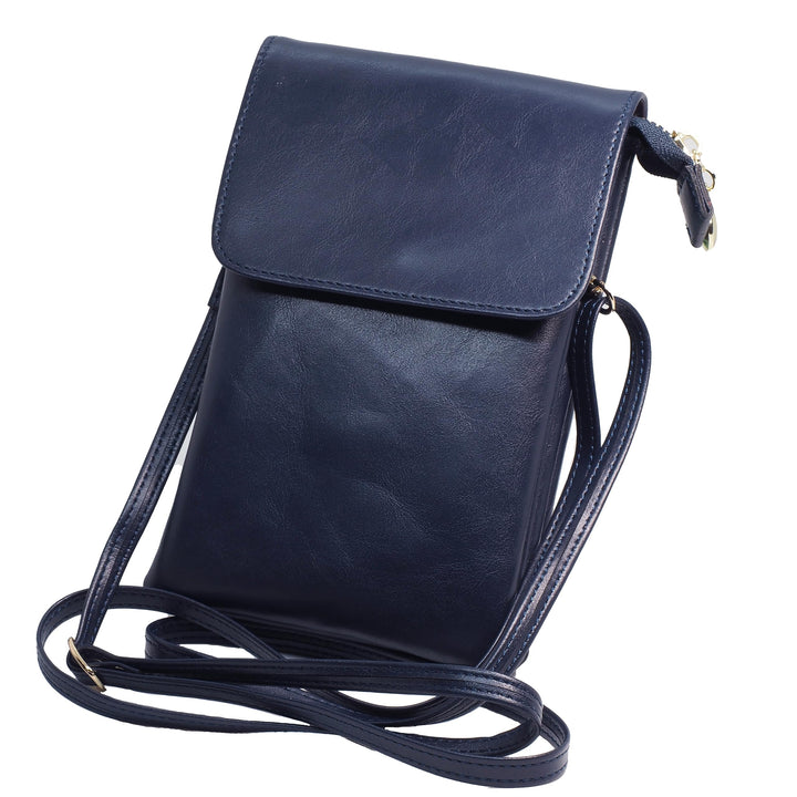BAWAKO Damen Umhängetasche Leder, schicke Schultertasche mit Reissverschluss Damen und Mädchen, trag