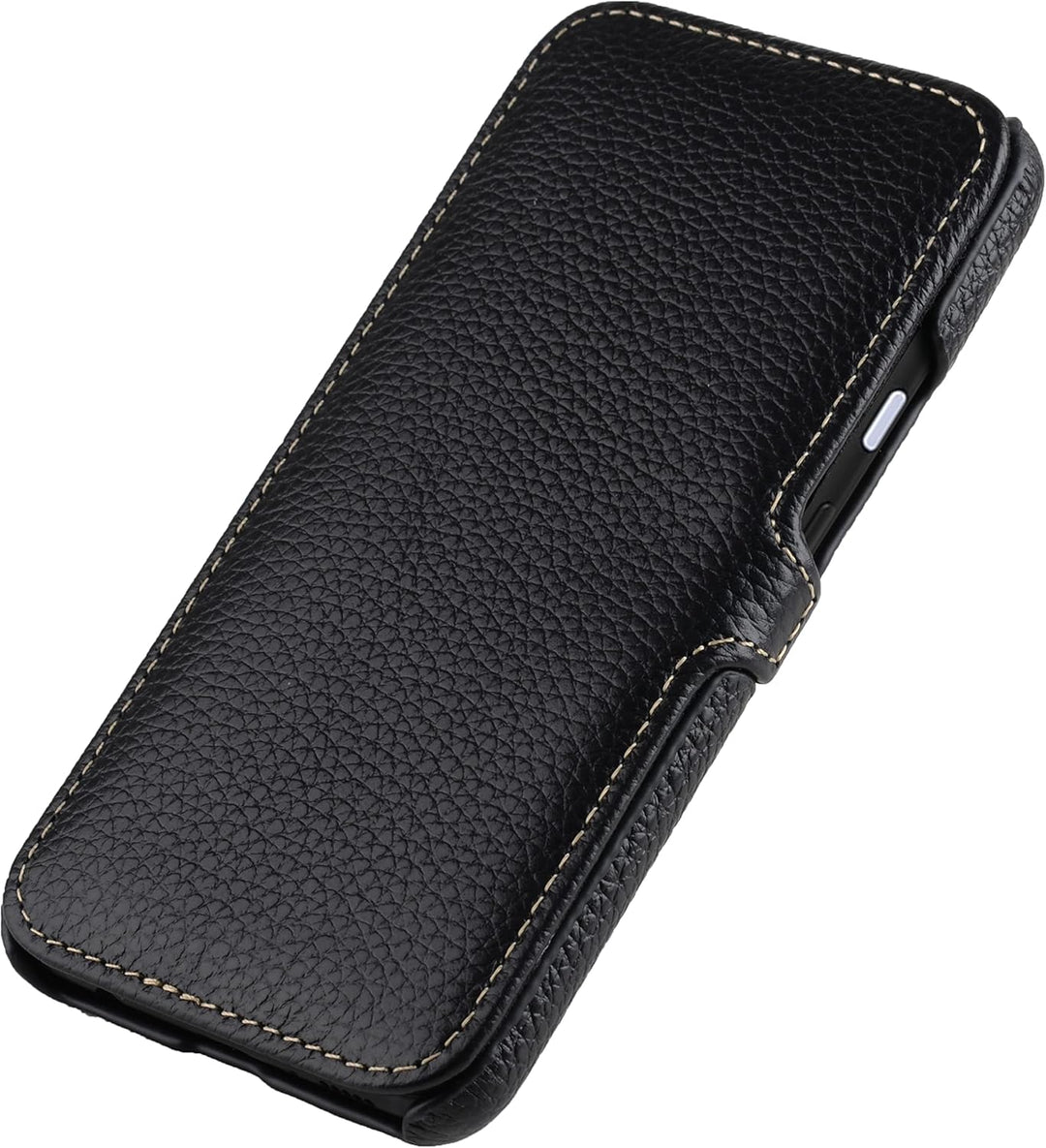 STILGUT Book Case kompatibel mit Google Pixel 4a 4G Hülle aus Leder mit Clip-Verschluss, Lederhülle,