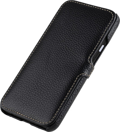 STILGUT Book Case kompatibel mit Google Pixel 4a 4G Hülle aus Leder mit Clip-Verschluss, Lederhülle,