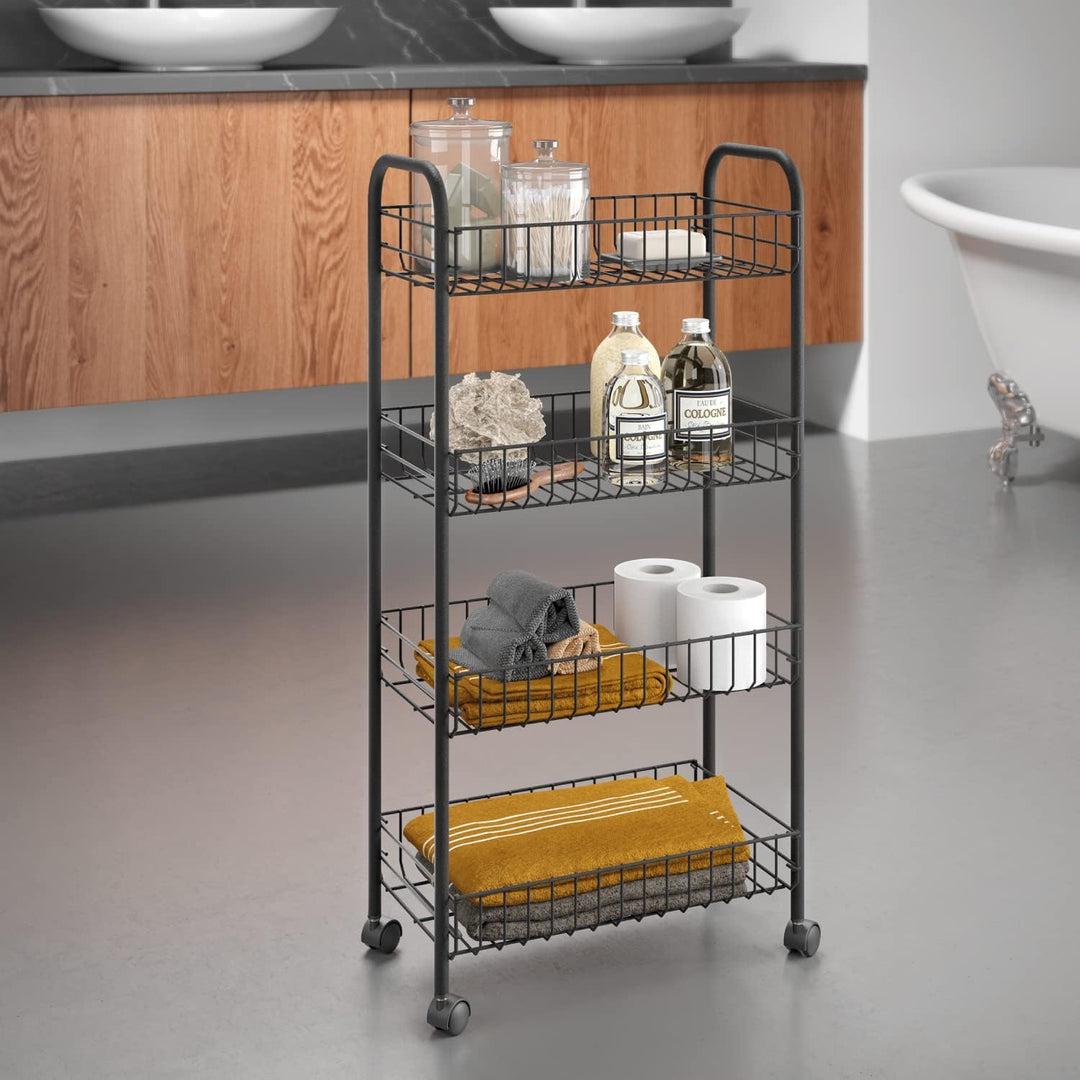 Ascona Lava Allzweckwagen 4 Etg. 41x26x86cm TouchTherm Schwarz, Schwarz
