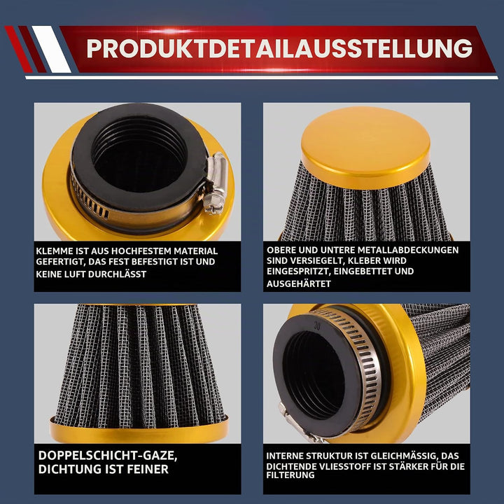 WOOSTAR PZ22 Vergaser 22mm mit Luftfilter und Ansaugkrümmerrohr Ersatz für 4 Takt 110ccm 125ccm Dirt