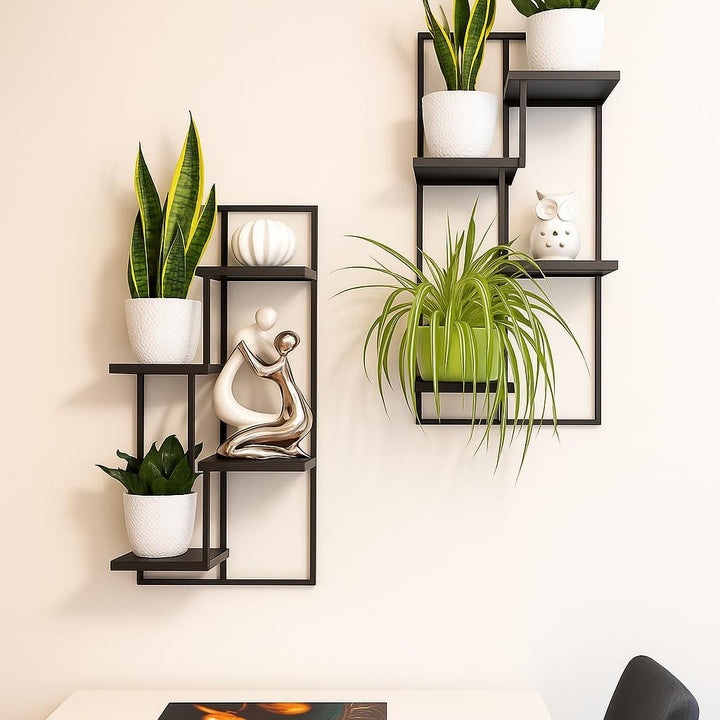 Pflanzregal Wand - Blumenhalter Hängend - aus Metall, Moderne Wand Deko für Wohnzimmer, Jugendzimmer