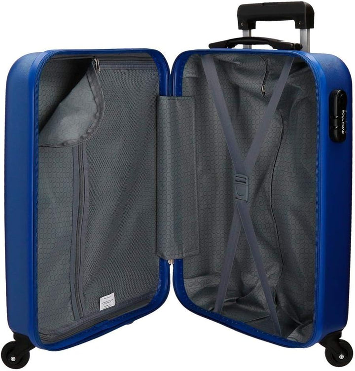 Roll Road Flex Kabinenkoffer Blau 38x54x20 cms Hartschalen ABS Kombinationsschloss 35L 2,5Kgs 4 Räde