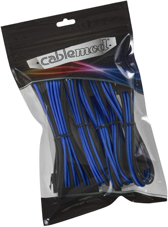 CableMod Classic ModMesh Cable Extension Kit (8+6 Serie, Schwarz/Blau) Série 8+6 Schwarz/Blau, Série