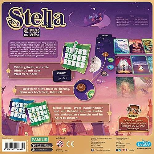 Libellud, Stella – Dixit Universe, Familienspiel, Kartenspiel, 3-6 Spieler, Ab 8+ Jahren, 30+ Minute