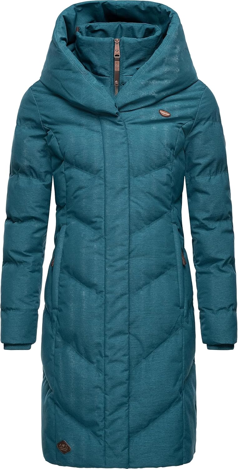 Ragwear Damen warmer Wintermantel Steppmantel wasserdicht mit Kapuze Natalka Melange XS-6XL XS Deep