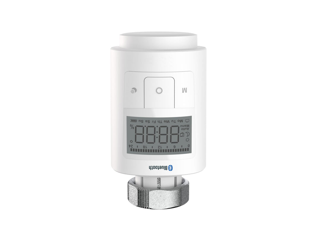 Elektronisches Heizkörperthermostat mit Bluetooth, Digitale Temperaturregelung per App, Weiss, Progr