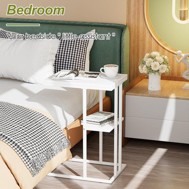 Beistelltisch C Form, Couch Beistelltisch, Kaffeetisch Kleiner Tisch, Sofa Tisch Beistelltisch Bett,
