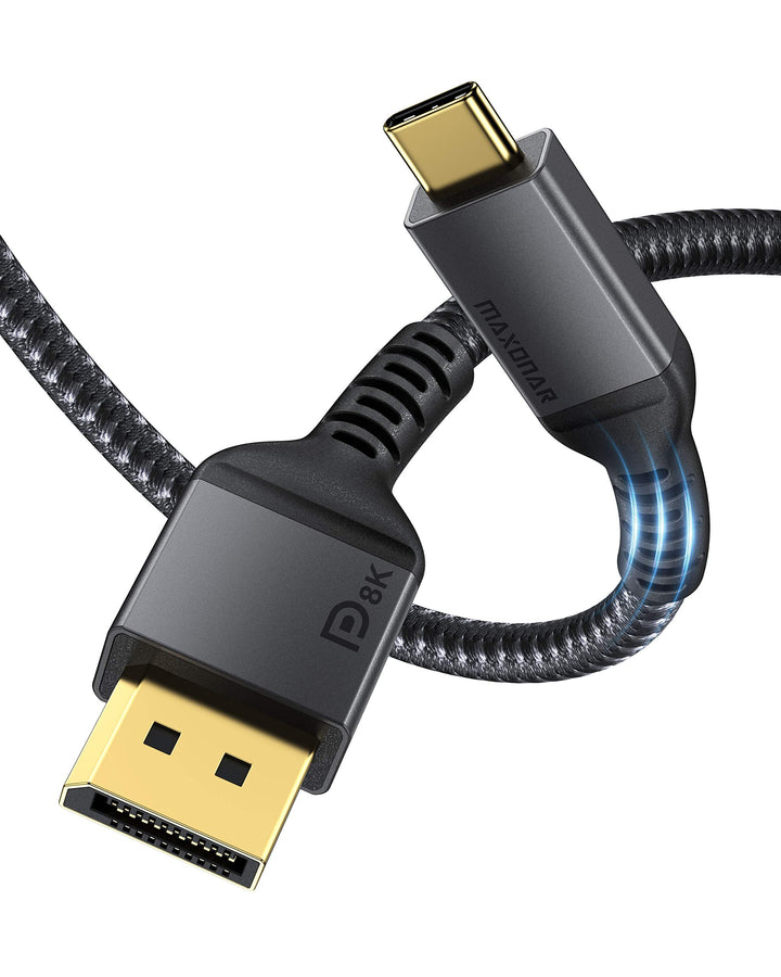 Maxonar [2 Pack] USB C DisplayPort Kabel 1.4 8K@60Hz 4K@60Hz/144Hz/120Hz 5K@60Hz 2K@240Hz Thunderbol