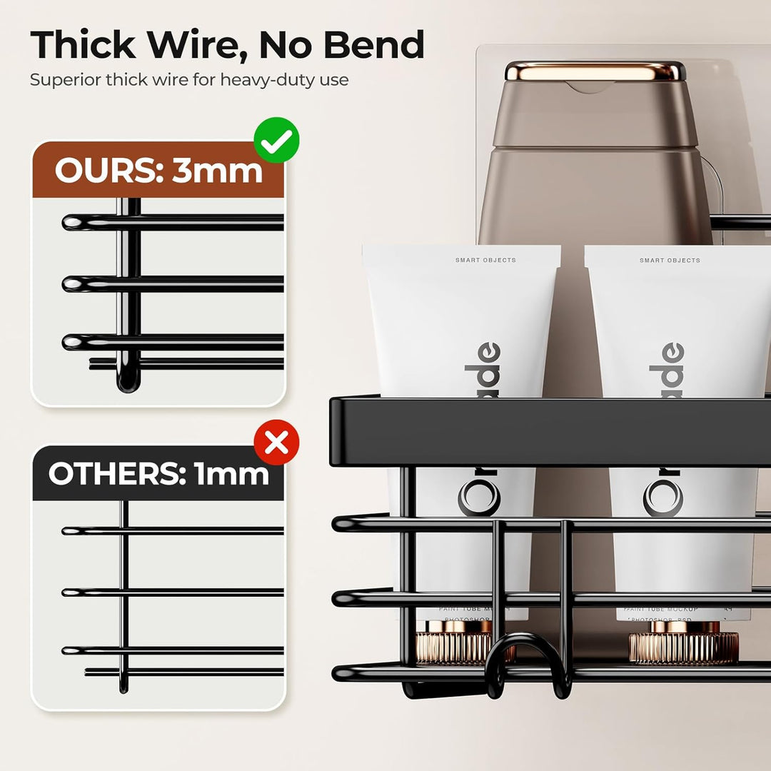 Orimade Duschablage ohne Bohren mit 5 Haken, Badezimmer duschregal ohne bohren Selbstklebend Duschab