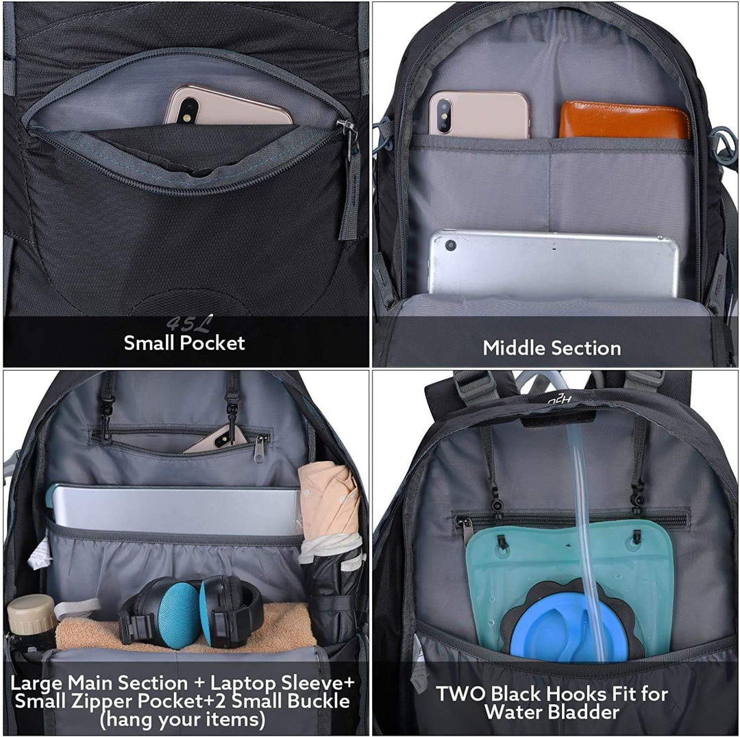 G4Free 45L Wanderrucksäcke mit Regenschutz Wasserdicht Trekkingrucksack Reiserucksack Outdoor Campin