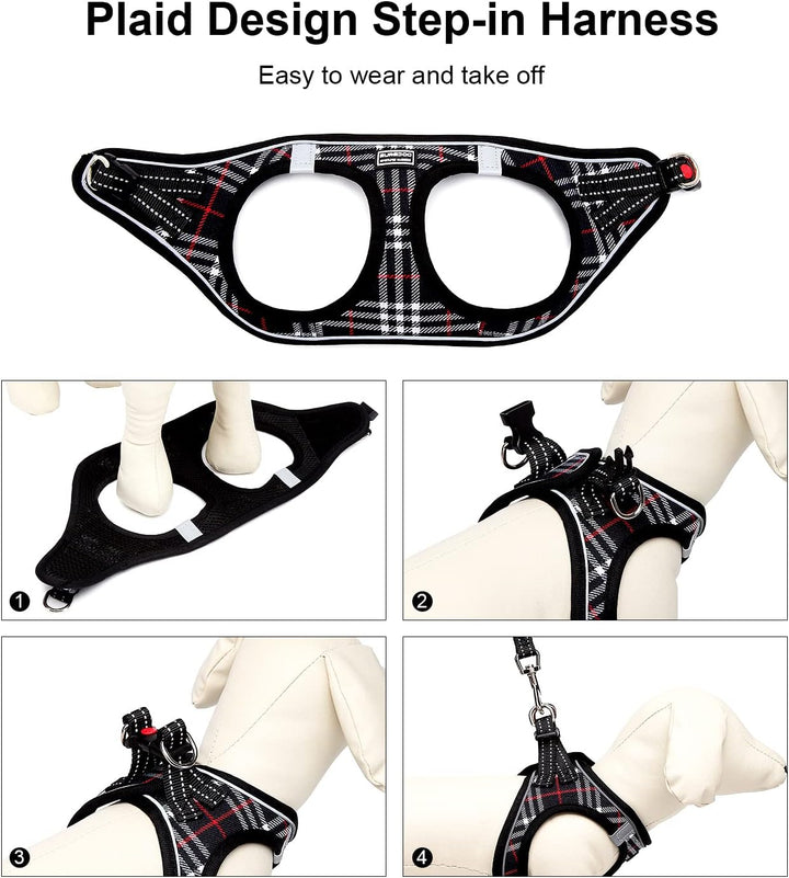 Suredoo Hundegeschirr Kleine Hunde mit Leine, Anti Zug Geschirr Reflektierend Atmungsaktiv Brustgesc